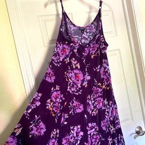 Purple Floral Torrid Trapeze Maxi Dress Sz 1